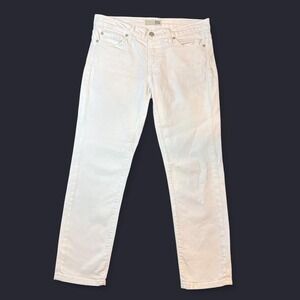 David Kahn USA Ice White Cropped Straight Leg Jeans 27 Mid Rise